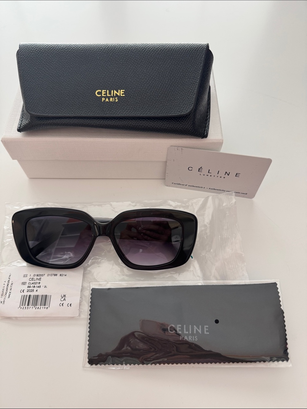 NWT-Celine Triomphe 04 Black Oversized Square Sunglasses in Acetate.